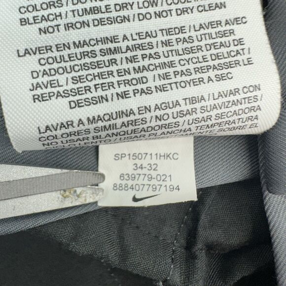 Nike Golf Pants Mens 34x32 Gray Tour Performance Dri-Fit Straight 639779 STAINS - Picture 8 of 16